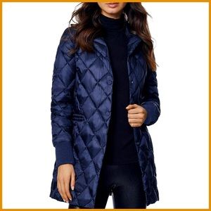 Blue Jess Abyss Quilted Winter Coat 